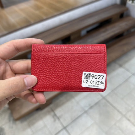 Cross-Border Foreign Trade New Genuine Leather Multi-Ring Binder Mirror Window Small Card Holder First Layer Cowhide Card Bag Document Storage Card Album Card Holder