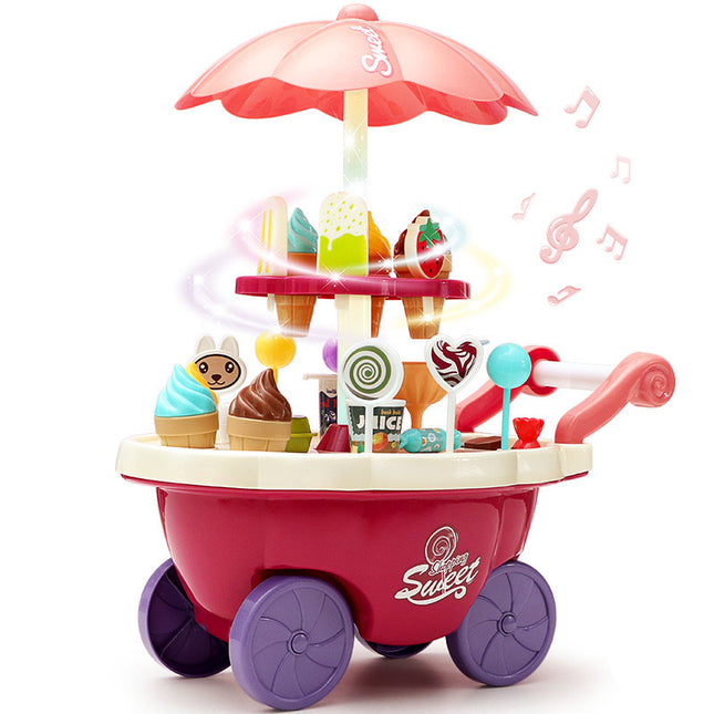 Wholesale Children's Shopping Cart Toy Baby Fruit Supermarket Trolley Boys' Girls Simulation Play-house Big Kitchen
