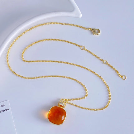 Creative original design perfume bottle crystal single flower necklace earrings cross-border explosive fire artificial spar necklace earrings