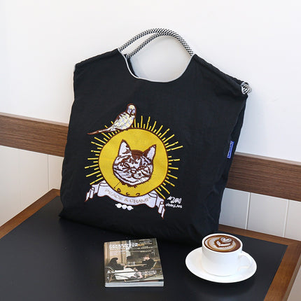 New Canvas Bag Embroidered Shopping Bag Tote Bag Large Capacity Bag Women's Handbag Crossbody Bag
