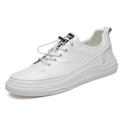 Summer Height Increasing Men's Shoes Small White Shoes Casual Shoes Top Layer Cowhide Fashionable Board Shoes 5cm Men's Invisible Height Increasing Shoes