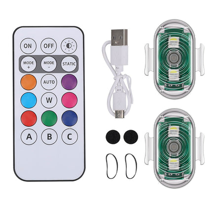Cross-border new motorcycle electric vehicle night warning light wireless remote control aircraft light colorful anti-collision induction light