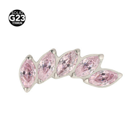 F-136 titanium alloy multicolor stitching zircon horse eye five zirconium earnail lip nail ear bone nail piercing jewelry wholesale