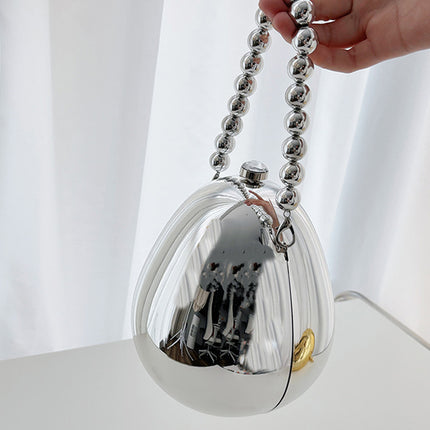 Cross-border New Oval Mirror Goose Egg Bag 2024 Autumn New Women's Fashion Cosmetic Bag Chain Crossbody Women's Bag