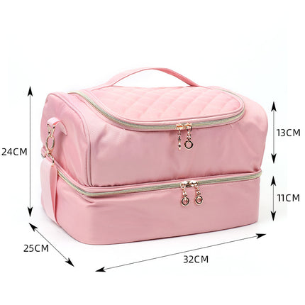 Cross-Border Amazon Cosmetic Bag Portable Storage Bag Double-Layer Lipstick Storage Bag Nail Polish Tool Storage Handbag