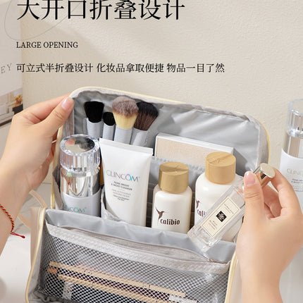 Stand-Up Cosmetic Bag for Women, Large-Capacity Pencil Case, Women's Bag, Outdoor Travel Handbag, Cosmetics Storage Bag