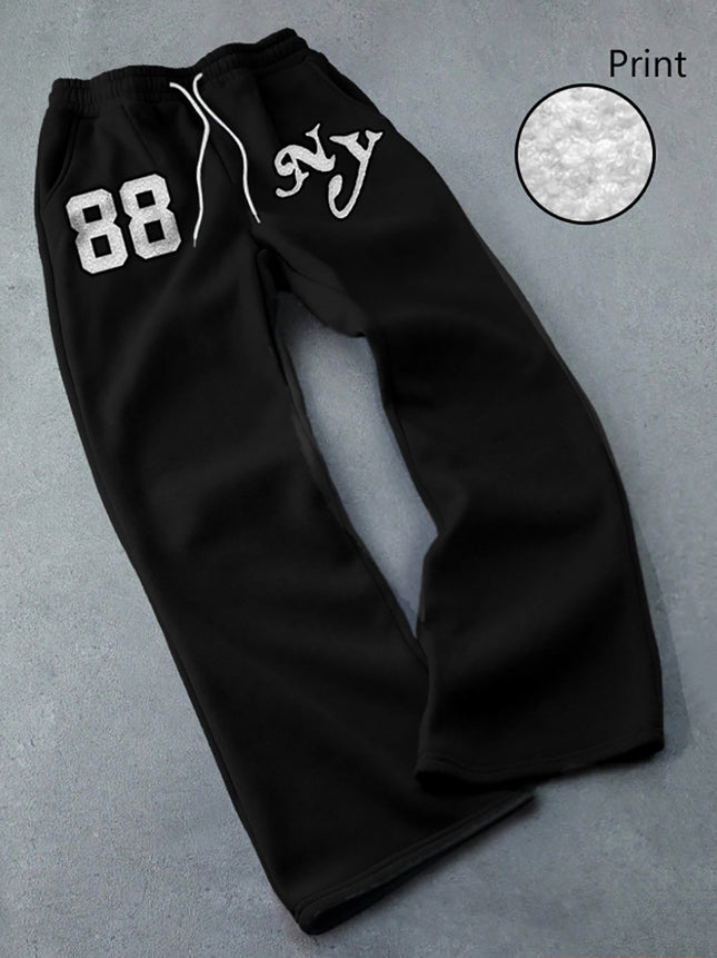 Men's Casual Streetwear Trousers New York Letter Print Suitable for Back to School Season Wear