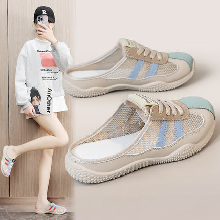 K1512 Baotou Slippers 2025 Spring and Summer Mesh Breathable Casual Shoes Wear-Resistant Breathable Shoes Student Sneakers
