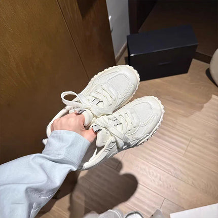 6cm Height-Increasing Casual Shoes for Women, 2026 Summer New Style, Thick-Soled Mesh Breathable German Training Shoes, Versatile Casual Sports Shoes
