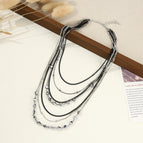 N043 short necklace-silver color