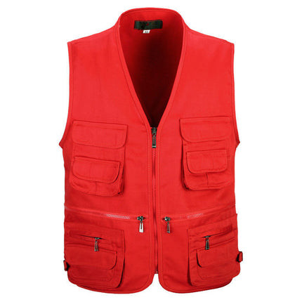 Spring and Summer Mesh Vest for Middle-Aged People Fishing All Seasons Multi-Pocket Vest Men's Spring and Autumn Casual Tactical Vest Dropshipping