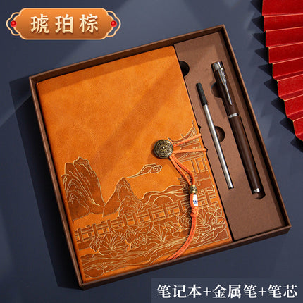 High color value national fashion A5 notebook to send customers business notebook gift box suit bronzing process can be customized