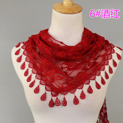 Hot Selling Lace Triangle Scarf Cut Out Korean Triangle Scarf Women's Export Hot Selling Summer Sun Protection Decorative Veil
