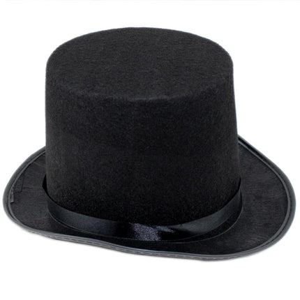 British Retro Gentleman Hat Black High Top Jazz Hat Stage Magic Hat Kidsren's Performance Hat Fashion High Top Hat