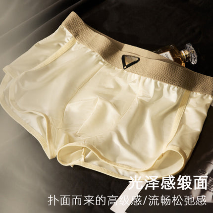 Ice Silk Underwear Men's Arrow Pants 10A Antibacterial Silk Boxer Shorts Summer Breathable Cool Seamless Boxer Briefs