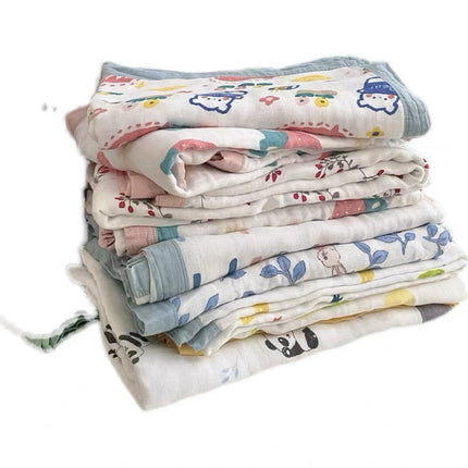 Summer bamboo fiber four-layer gauze blanket children's air conditioning blanket adult student bamboo cotton bed sheet cold feeling blanket kindergarten