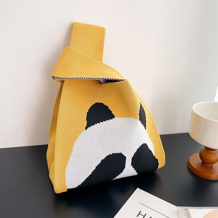 National Treasure Series Panda Knitted Bag Cute Tote Bag Panda Travel Souvenir 2023 New National Trend Bag