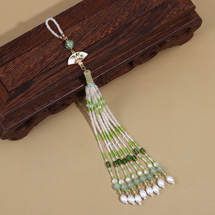 Antique Cheongsam National Tide Wind Pressure Break Elegant Pendant Brooch Hanfu Tea Clothing Tassel Retro Chinese Makeup Accessories Women
