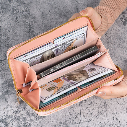 Factory new wallet women's long Korean fashion hand-held change purse zipper multi-functional women's mobile phone bag