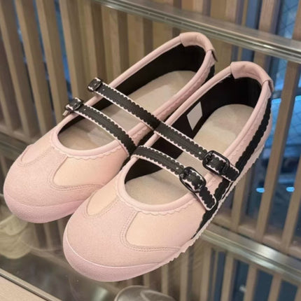 Sheepskin Edition ~ 2025 Ghost Family Japanese Style Ballet Shoes with Flat Bottom Women's Leather Girl's Style Mary Jane Shoes