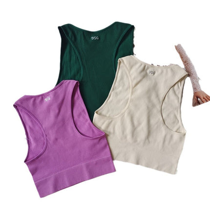 Sports I-shaped Short Vest Women's Rimless Quick-drying Running Fitness Top Sleeveless Yoga Clothes Breathable Overwear