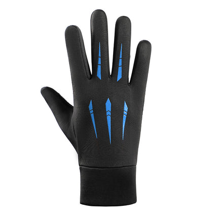Windproof Gloves with Fleece Lining for Warmth, Winter Motorcycle Riding Gear, Full-Finger Protection for Delivery Riders, Touchscreen Compatible
