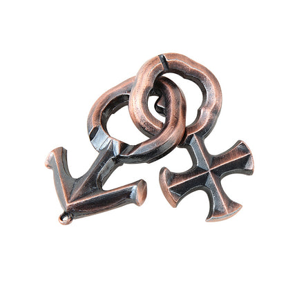 [Small size] zinc alloy unlock Kong Ming lock magic alloy educational toys nine-chain intelligence unlock ring buckle