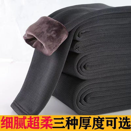[Authentic] Warm Pants, Medium Thick, Thickeneded and Velvet, High Waist, Slim Cotton Pants, Plus Fat and Large Glossy Cotton Pants for Men