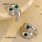 Nmse-e349-1 steel color green water drop / 18K