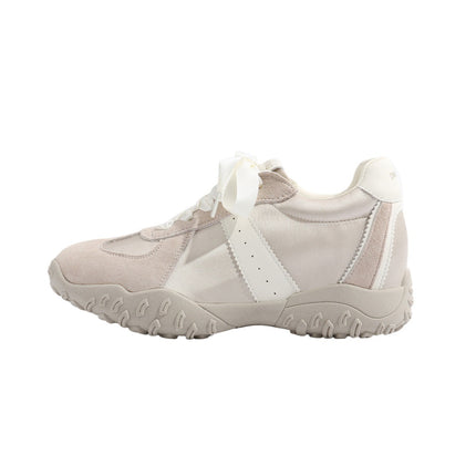 7cm Height-Increasing Ballet-Style Trainers for Women, 2025 Summer New Satin Genuine Leather Thick-Soled Sports Casual Shoes