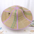 Folding straw hat [purple]] / Free size