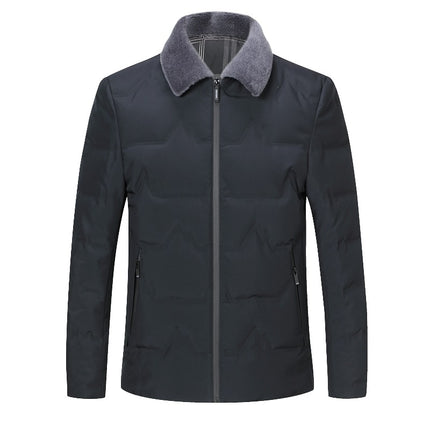 genuine goods Down Jacket Men's Short 2024 New Fashion Laps Business Casual Warm Removable Wool Collar Jacket