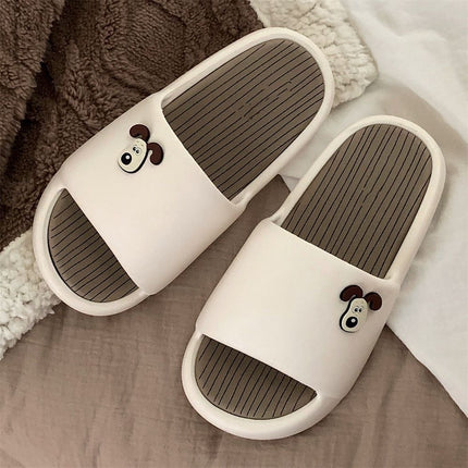 2025 New Style Slippers for Women Summer Outer Wear Cartoon Outer Wear Non-Slip Wear-Resistant Flat Bottom Heightening Home Couple Slippers for Women