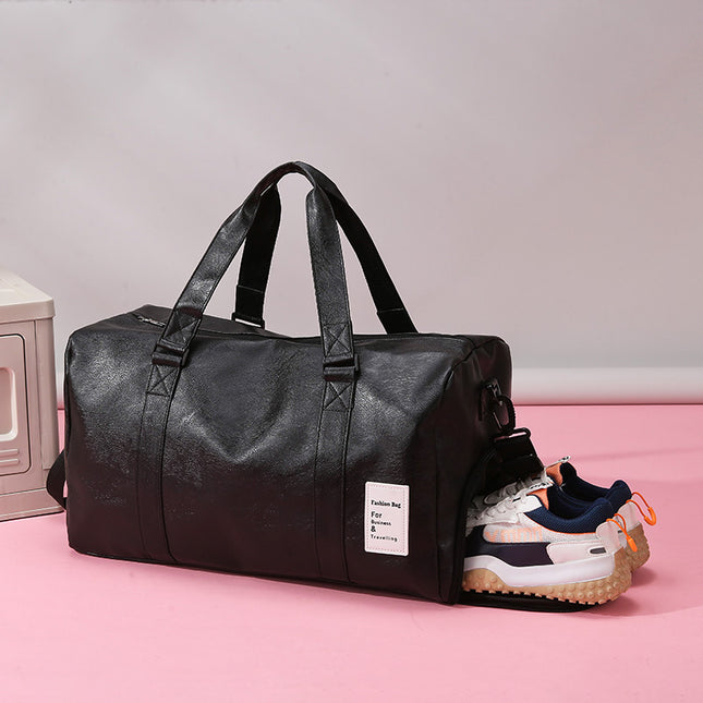 Foreign Trade Hot Sale Short Distance Travel Bag Portable Soft Leather Dry and Wet Separate Gym Bag Independent Shoe Warehouse Luggage Bag Printed logo