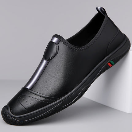Doug Shoes Men's 2024 New Spring Lazy Slip-on Loafers Soft Bottom Driving Shoes Men's Hollow Leather Shoes