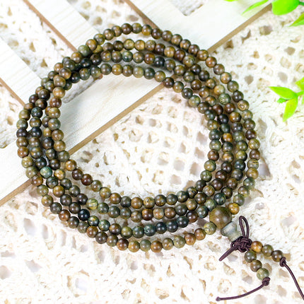 Natural Green Sandalwood 108 Beads Sandalwood Multi-Circle Men's and Women's Bracelets Wooden Toy Bracelets and Rosary Beads