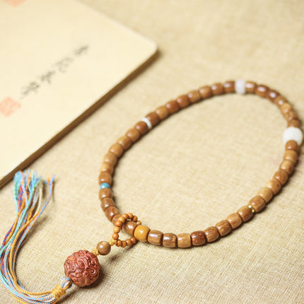Natural Cook Bodhi Root DIY Woven Handheld Chain Plate Wen Play Chanting Bead String Men's and Women's Long Hanging Pendant
