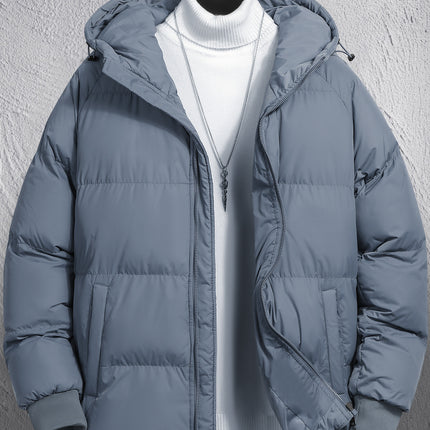 Cross-Border Men's Thickened Cotton Jacket with Hood, Loose Fit, Warm, Versatile, Casual, Cold-Proof Men's Cotton Coat, Trendy Sports Jacket