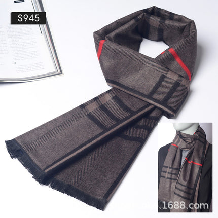 New Plaid Scarf for Men in Autumn and Winter, New Korean Version for Boyfriend, Plaid Scarf, Shawl, Male and Female Students, Couple to Keep Warm