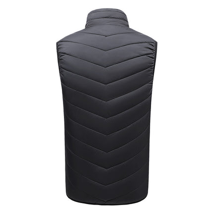 Cross-Border Popular Men's Stand-Up Collar Heating Vest Cotton Vest Electric Heating Vest USB Powered Intelligent Constant Temperature Heating Clothing