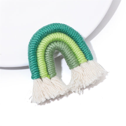 Fabric Ethnic Style Tassel Rainbow Pendant Pendant Cute Children Handmade DIY Keychain Bag Accessories Woven