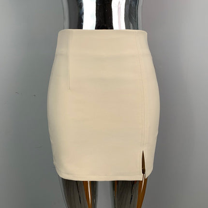 South Korea Dongdaemun slim-fit sexy high waist hip-wrapped split skirt show figure female style lined skirt fashion