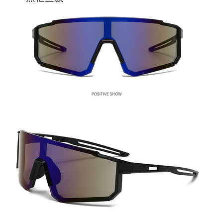 New Cross-Border Outdoor Cycling Sports Glasses for Men and Women, Fashionable One-Piece Large Lens Motorcycle Protective Goggles