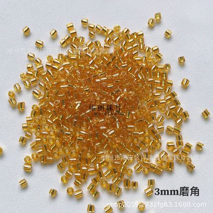Silver filling series full set Golden Rice beads tube beads loose beads handmade diy jewelry hand sewing clothing accessories material