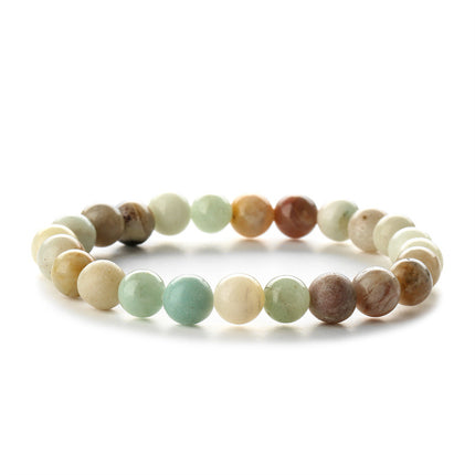 Factory Direct Sales 8mm Natural Gemstone Beads Bracelet Tiger Eye Volcanic Stone Agate Elastic Rope Beaded Bracelet Wholesale