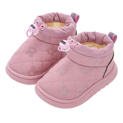 Winter Kidsren's Cotton Slippers Bag with Boys Indoor Non-Slip Waterproof Kidsren's Baby Cotton Shoes Girls Warm Snow Boots