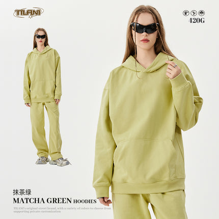 TILANI Men's 2025 Heavy Terry Sweater Pants American Style Trendy Brand Solid Color Trendy Men's suit Hoodie Straight Pants