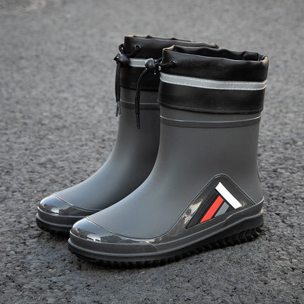 New men's rain boots non-slip thick-soled waterproof boots wear-resistant fashion outer wear car wash work rubber shoes overshoes men's thick