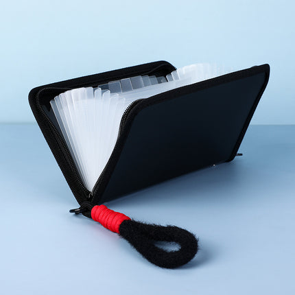13 new edging zipper organ bag small portable bill storage multi-layer rainbow inside page file bag wholesale