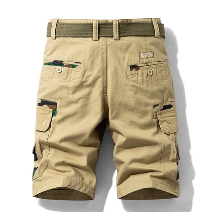 Men's Trendy Casual Pants Japanese Tooling Shorts Functional Straight Multi-Bag Pants Cross-Border Amazon